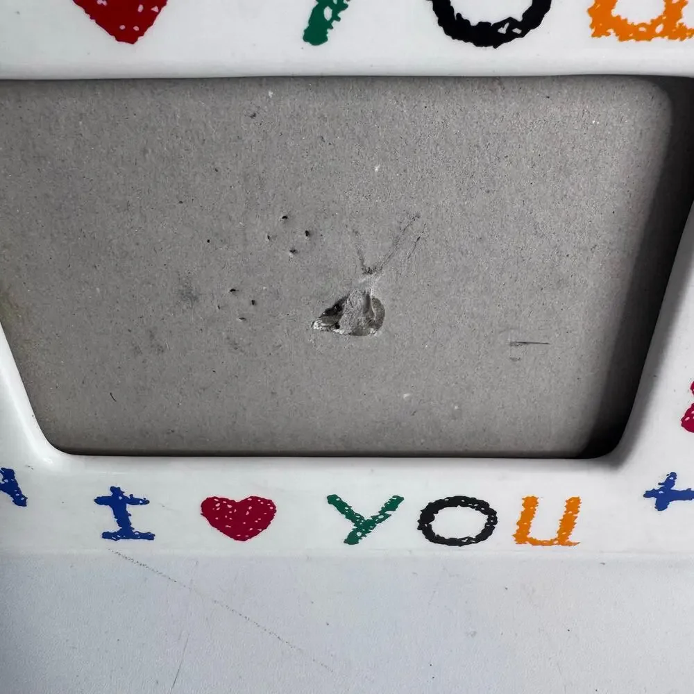 Vintage 90’s I Love You Ceramic Picture Frame 4 x 6 Retro Decor Crayon Style